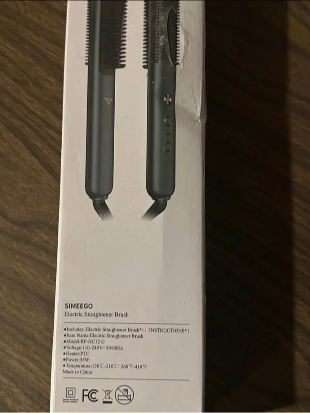 NIB Ceramic Heated Hair Straightening Brush - Women Hair Styler